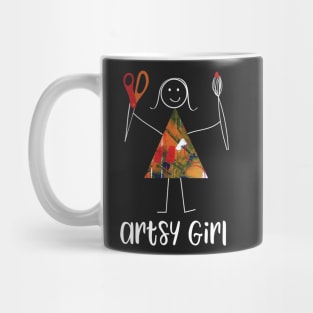 Funny Womens Artsy Girl Illustration Mug